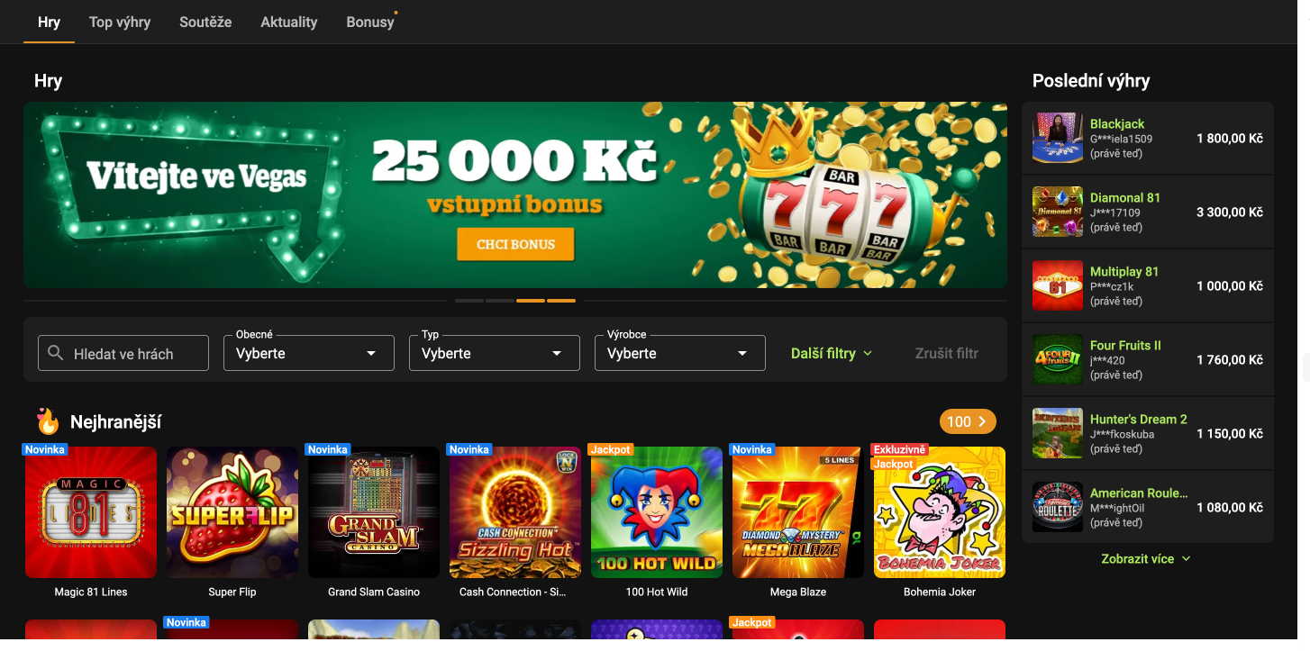 Hry s živými many ve Chance casino: blackjack a ruleta